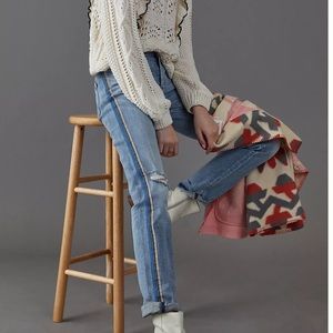PILCRO AND THE LETTERPRESS Slim Boyfriend Side Stripe Jeans